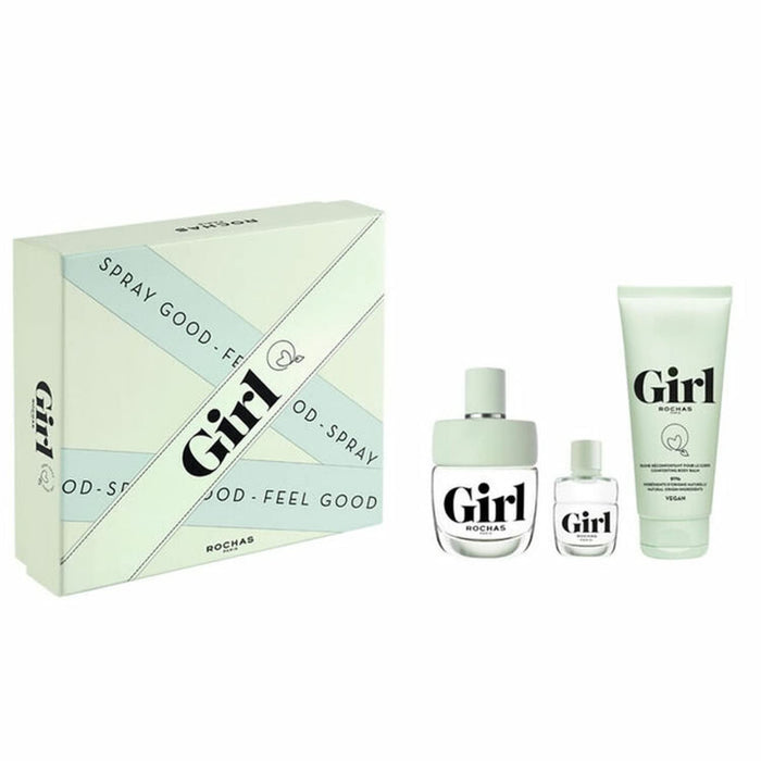 ROCHAS GIRL 3PSC GIFT SET WITH 100 ML EDP + 100 ML + 4.5 ML EDP