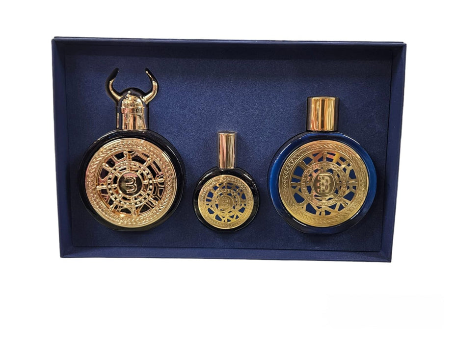 BHARARA VIKING BEIRUT 3 PCS GIFT SET WITH 100ML PARFUM SPRAY + 30ML PARFUM & 180ML BL