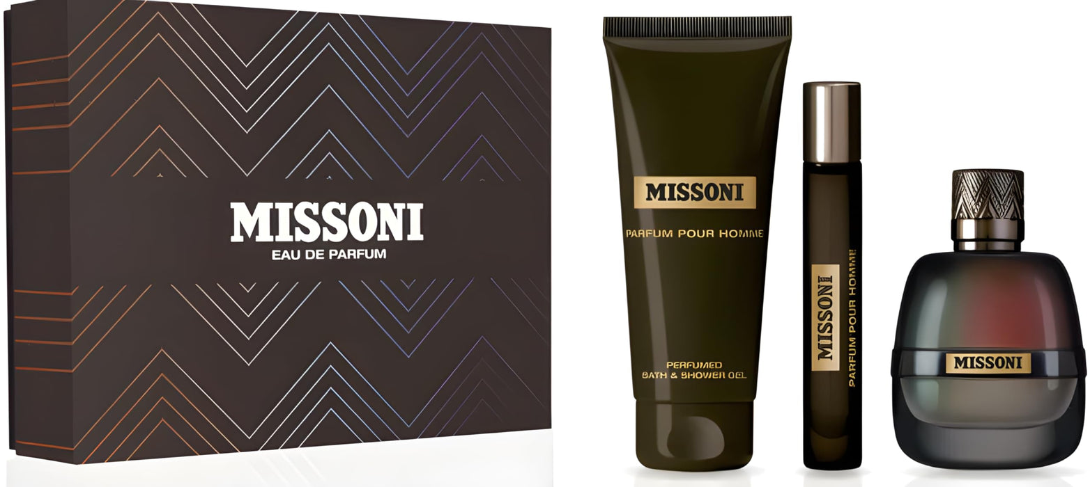 MISSONI POUR HOMME 3 PCS GIFT SET WITH 100ML EDP + 150ML SG + 10ML ROLLER