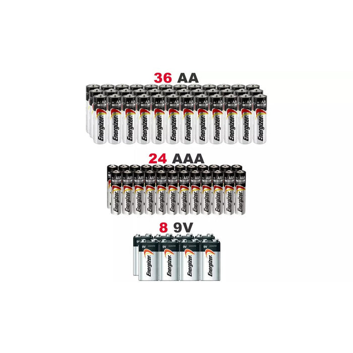 Energizer Battery | AAA, AA, 9V | 68-Pack