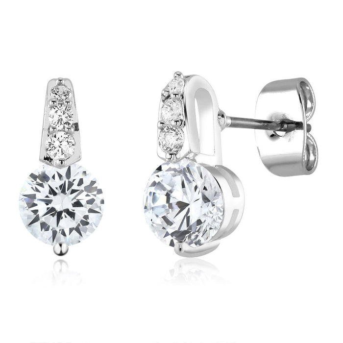 MITOPDEAL | Cubic Zirconia Dramatic Stud Earrings | 5CTTW